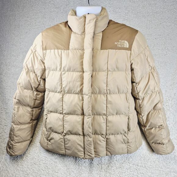 The North Face Womens Lhotse Reversible Jacket Khaki Stone Small Circular Design - Picture 1 of 16